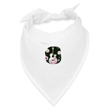 Gitarre Musikinstrument Gitarrist Zupfinstrument - Bandana Dreieckstuch - Weiß - Vorne