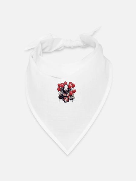 Teuflischer Clown - ein furchteinflößendes Design - Bandana Dreieckstuch - Weiß