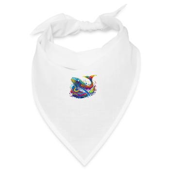 Neon - Whale - Floating in Space - neg - Bandana Dreieckstuch - Weiß - Vorne