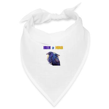 Hugin und Munin, die Raben Odins mit Schrift - Bandana Dreieckstuch - Weiß - Vorne