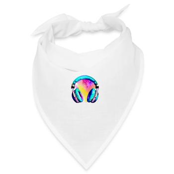 Kopfhörer Sänger Musiker Gamer Musik hören Gesang - Bandana Dreieckstuch - Weiß - Vorne