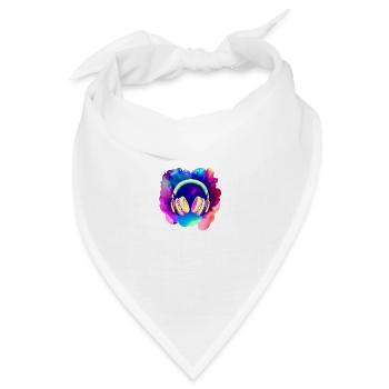 Kopfhörer Sänger Gesang Musiker Gamer Musik hören - Bandana Dreieckstuch - Weiß - Vorne