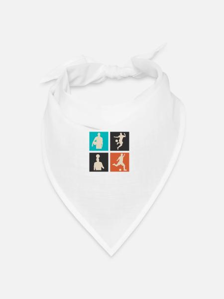 Fußball Variationen - Bandana Dreieckstuch - Weiß