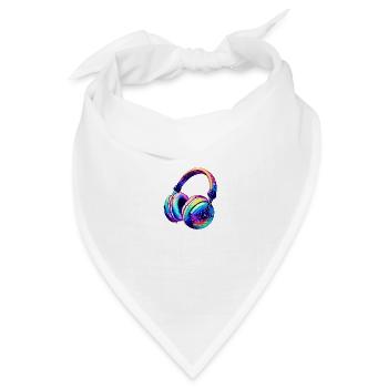 Kopfhörer Sänger Musik hören Gamer Gesang Musiker - Bandana Dreieckstuch - Weiß - Vorne