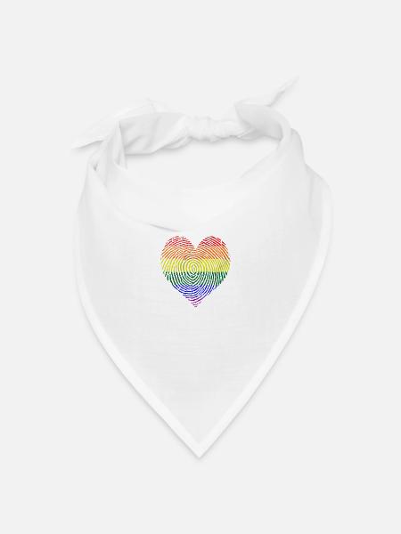 Vielfältiges Herz - Bandana Dreieckstuch - Weiß