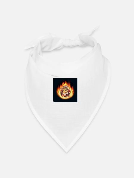 brennender Bitcoin - Bandana Dreieckstuch - Weiß