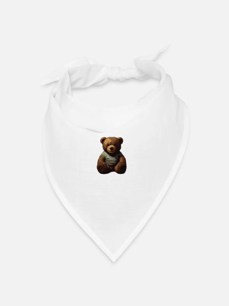 Teddybär - Bandana Dreieckstuch - Weiß