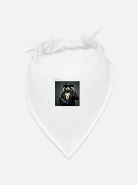 Gangster Waschbär - Bandana Dreieckstuch - Weiß