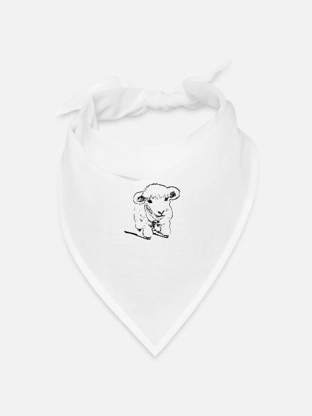 Schäfchen - Bandana Dreieckstuch - Weiß