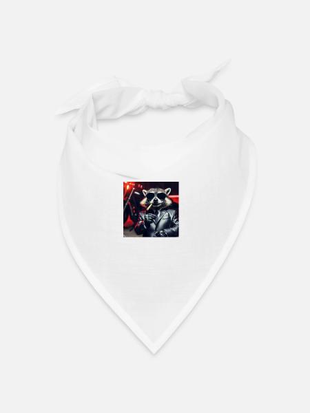 Gangster Waschbär - Bandana Dreieckstuch - Weiß