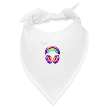 Kopfhörer Gesang Musik hören Sänger Musiker Gamer - Bandana Dreieckstuch - Weiß - Vorne