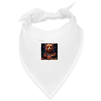 Hungriger Bär - Bandana Dreieckstuch - Weiß - Vorne