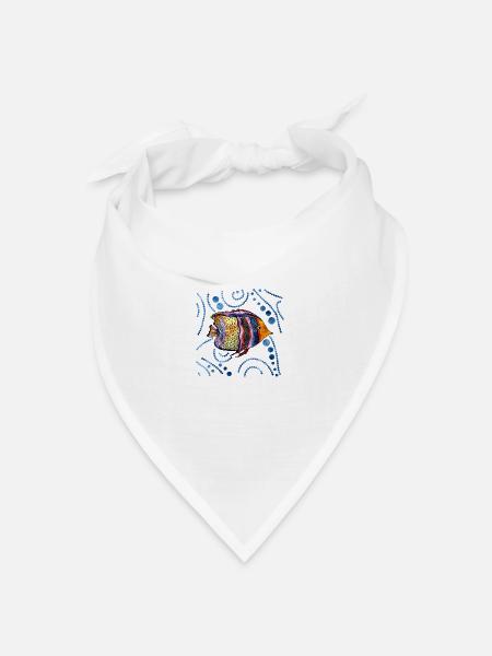 Fisch - Bandana Dreieckstuch - Weiß