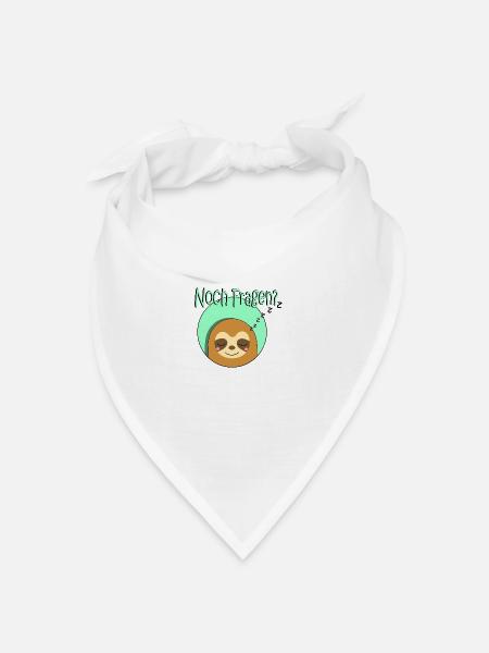 Noch Fragen? Faultier schläft...zzzZZZZ - Bandana Dreieckstuch - Weiß