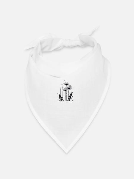 Blumen - Bandana Dreieckstuch - Weiß