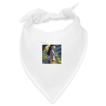 Anime Girl Forrest - Bandana Dreieckstuch - Weiß - Vorne