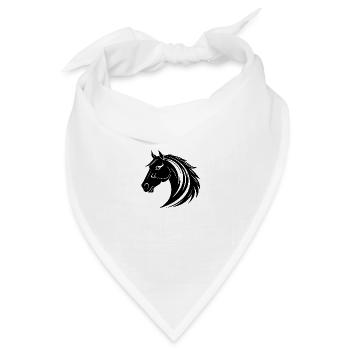Pferd Pferdekopf Pony - Bandana Dreieckstuch - Weiß - Vorne