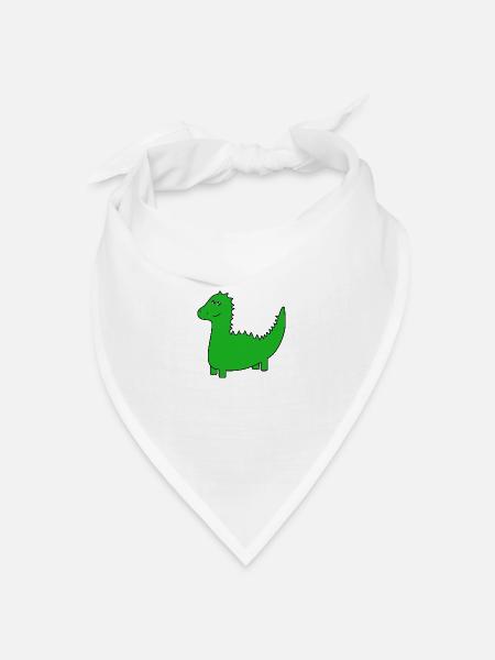 Kleiner freundlicher Dino - Bandana Dreieckstuch - Weiß