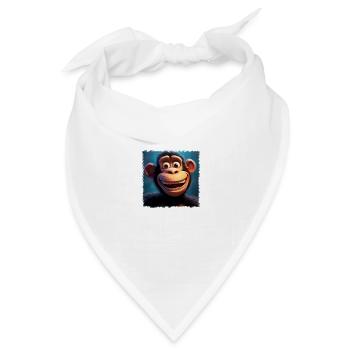 lustiger Affe - Bandana Dreieckstuch - Weiß - Vorne