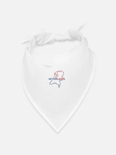 Karte von Niederlande - Bandana Dreieckstuch - Weiß
