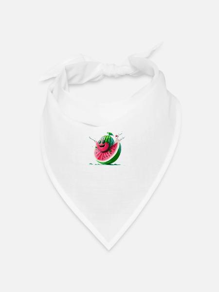 funny water melon - Bandana Dreieckstuch - Weiß