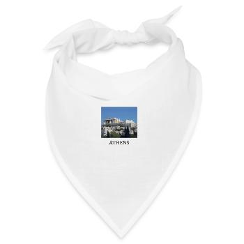 Akropolis von Athen, Griechenland - Bandana Dreieckstuch - Weiß - Vorne