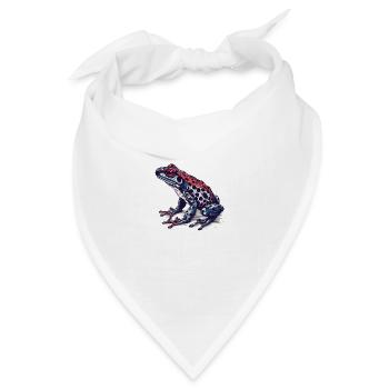 Pfeilgiftfrosch Amphibie in toller retro Optik - Bandana Dreieckstuch - Weiß - Vorne
