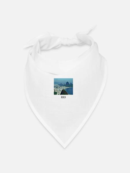 Rio de Janeiro - Bandana Dreieckstuch - Weiß