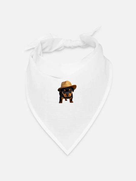 Rottweiler Hund Hundewelpe Rottweilerwelpe Hunde - Bandana Dreieckstuch - Weiß