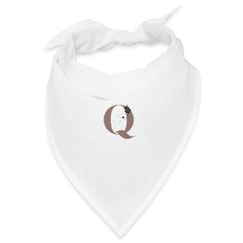 Buchstabe Q Magischer Schmetterling - Bandana Dreieckstuch - Weiß - Vorne