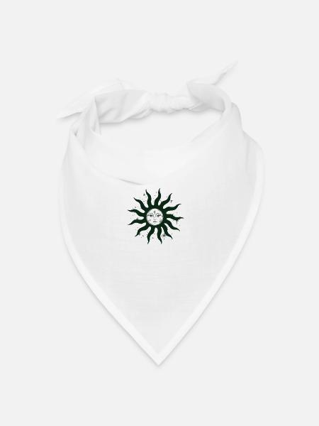 sonne gesicht yoga sonnengott schwarz spirit zen - Bandana Dreieckstuch - Weiß