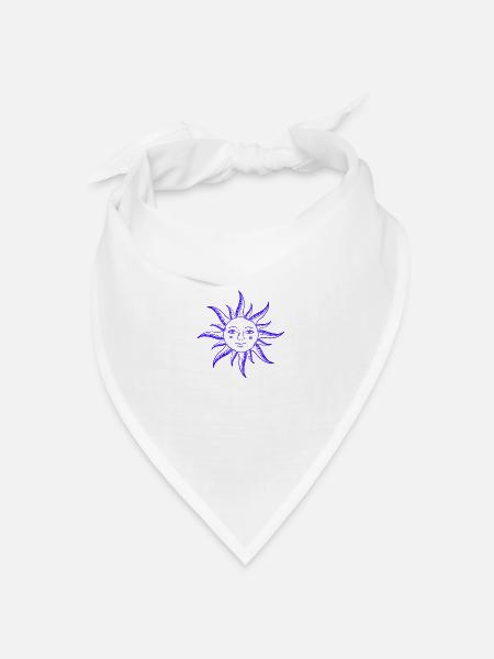 sonne gesicht heilige geometrie yoga Geschenkidee - Bandana Dreieckstuch - Weiß