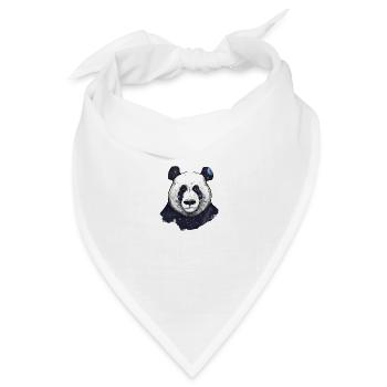 Weltraum-Panda - Bandana Dreieckstuch - Weiß - Vorne