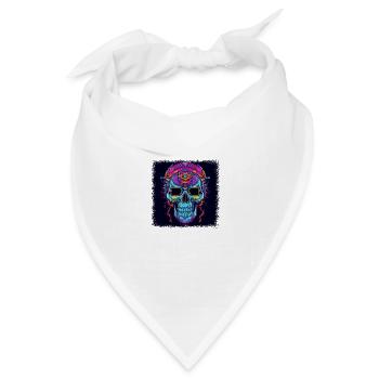 present idea balloons death skull cage spooky - Bandana Dreieckstuch - Weiß - Vorne