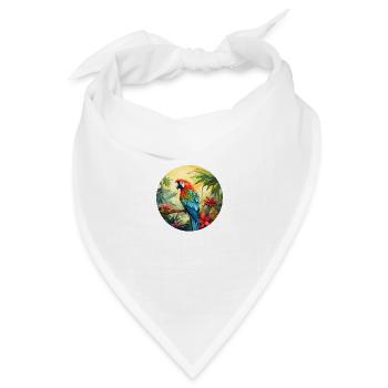 Kubanischer Roter Ara - Bandana Dreieckstuch - Weiß - Vorne
