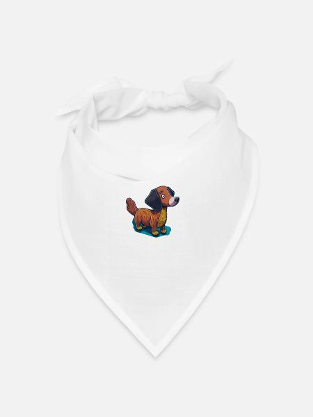 Süßer Dackel - Bandana Dreieckstuch - Weiß