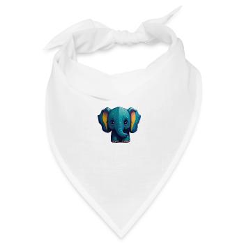 Süßer Elefant - Bandana Dreieckstuch - Weiß - Vorne
