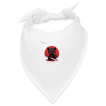 Blutrünstige Schwarze Katze - Bandana Dreieckstuch - Weiß - Vorne