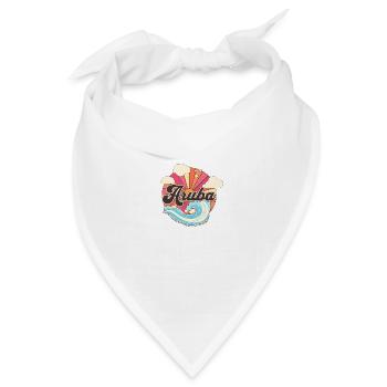 Aruba Karibik Insel Retro 80er Jahre - Bandana Dreieckstuch - Weiß - Vorne