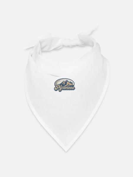 Pyrenäen Frankreich Vintage Mountains - Bandana Dreieckstuch - Weiß