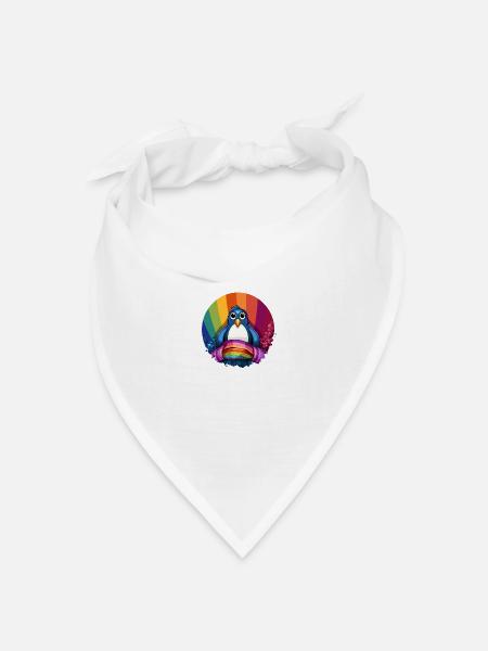 Pinguin Pride: Ein Zeichen der Vielfalt - Bandana Dreieckstuch - Weiß