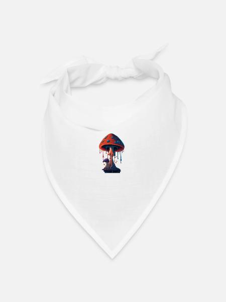 Pilz - Bandana Dreieckstuch - Weiß