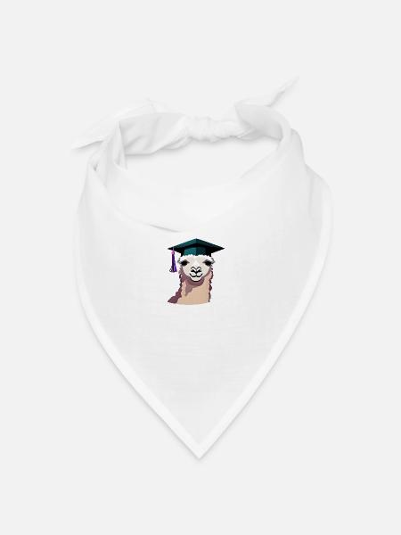 Bachelor Absolvent Alpaka Studium Schulabschluss - Bandana Dreieckstuch - Weiß