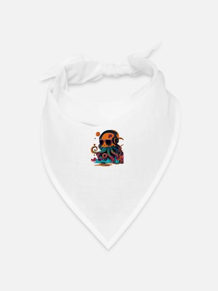 Oktopus mit Sonnenbrille - Bandana Dreieckstuch - Weiß