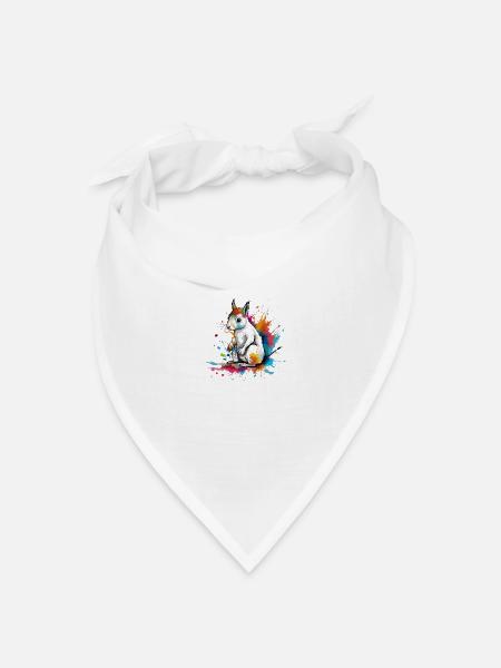 Bibou der Eichhörnchenmaler - Bandana Dreieckstuch - Weiß