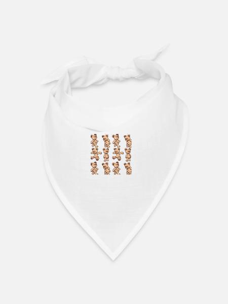 Karikatur-Teddybär-Muster - Bandana Dreieckstuch - Weiß
