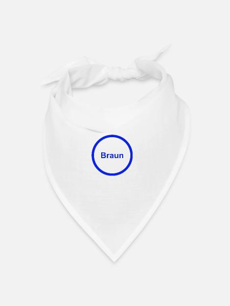 Braun - Bandana Dreieckstuch - Weiß