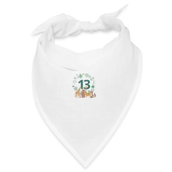 13-jähriges Jubiläum - Tiergeburtstag - Bandana Dreieckstuch - Weiß - Vorne
