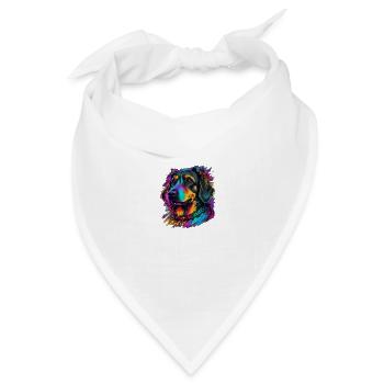 Bunter Hund - Bandana Dreieckstuch - Weiß - Vorne