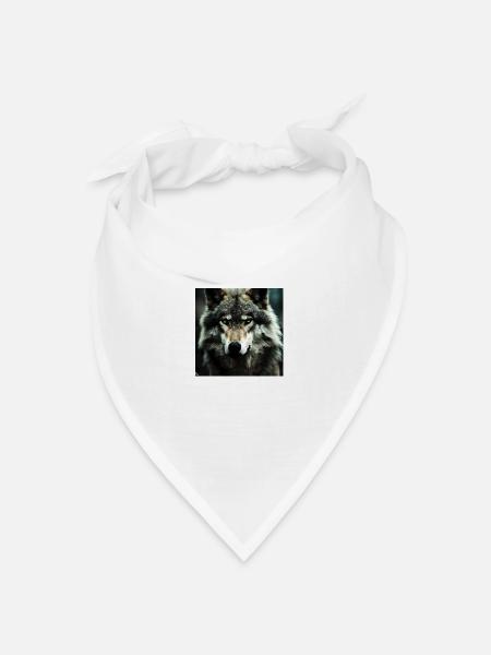 Wolf - Bandana Dreieckstuch - Weiß